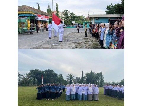MAN 1 Deli Serdang Ikuti Upacara HUT RI Ke- 80 di Dua Tempat 